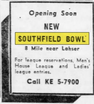 Southfield Bowl - Apr 1959 Opening (newer photo)
